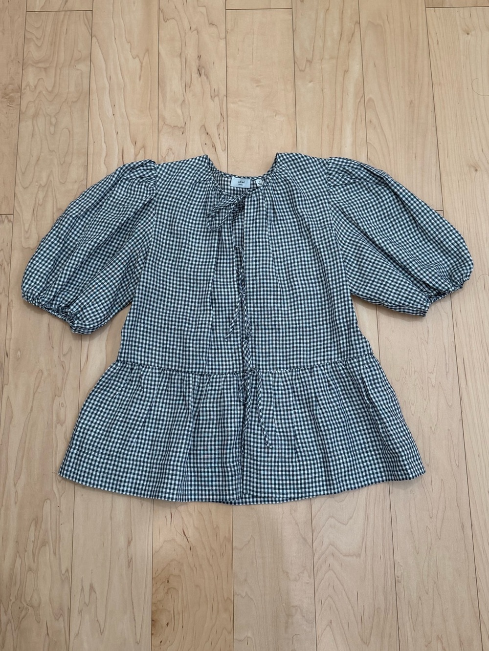 Wilfred violelette gingham linen blouse